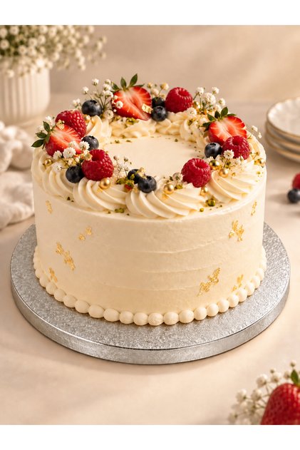 30 cm Round Gold Cake Base – 12 mm Thickness (3 Pcs)