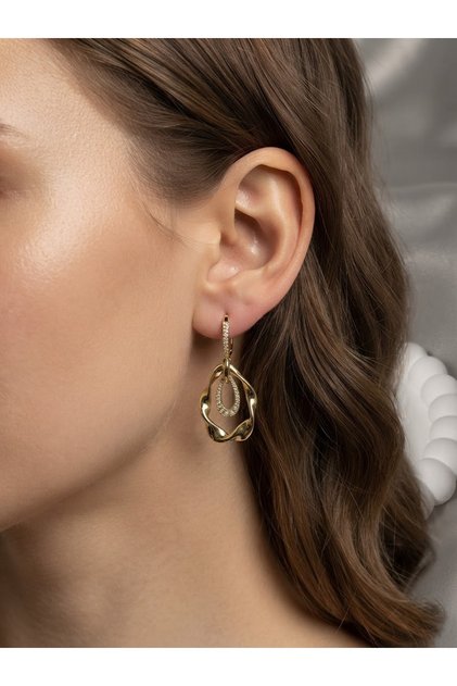 Twist Gold Halka Küpe | xuping