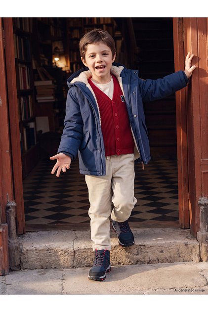 Alita City Lcw Kids Gray Baggy Fit Boys' Velvet Trousers with a Difference