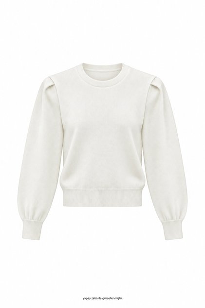 Hmm Padded Knitwear Blouse Ecru