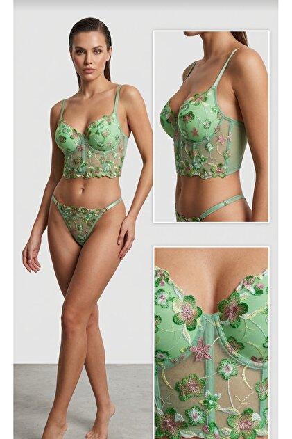 Destekli Dantelli Sütyen Takımı