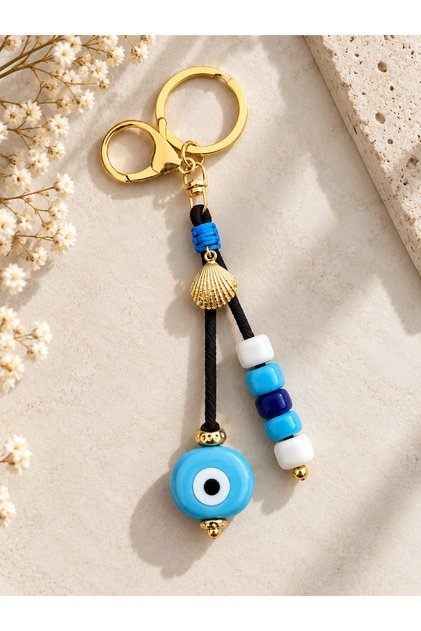 Handmade Bag Ornament - Dana Eye Evil Eye Beaded Bodrum Beaded Keychain