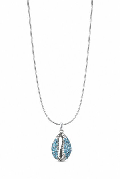 Stainless Steel Seashell Design Turquoise Stone Necklace