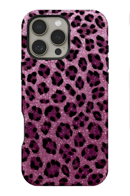Compatible with iPhone 16 Pro Max - Purple Leopard, Dual Layer Cover, Glossy Surface Protective Case