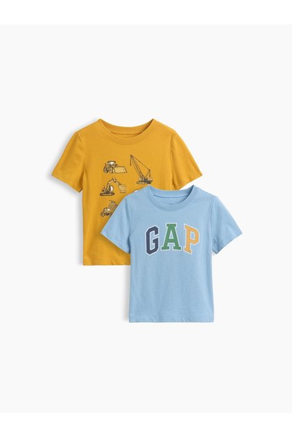 Erkek Bebek Açık Mavi Logo T-Shirt (2'li)