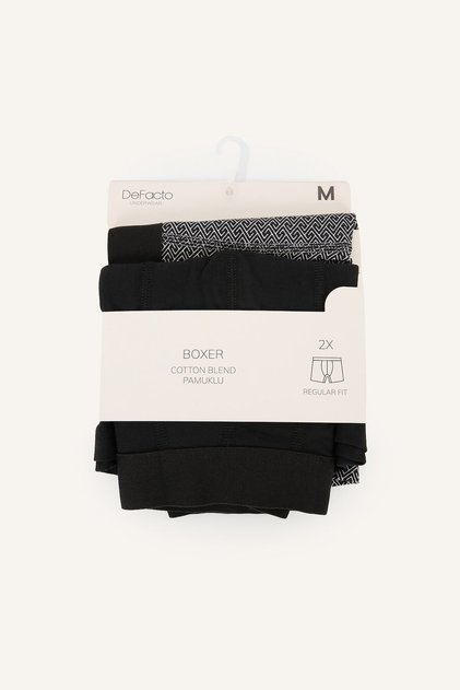 Regular Fit Ethnic Patterned Cotton 2-Piece Boxer I7815Ax26Au