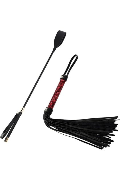 2-Pack Professional Horse Whips Set - Durable Leather Equestrian Whip & Braided Lunge Whip for Ridin