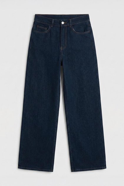 Sim Karışımlı Düz Kesim Denim Pantolon