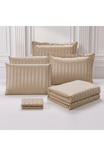 Hotel Duvet Cover Set Single and Double Luxury Quilted Beige Color 4 Piece Set