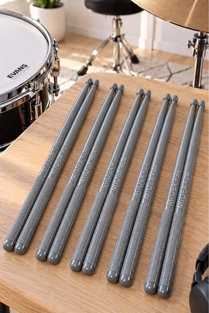 Gfk-901Gry-5X Pro 5A Professional Unbreakable Drumstick Fiber Carbon Drumsticks Gray Drum Stick (5 Pairs)
