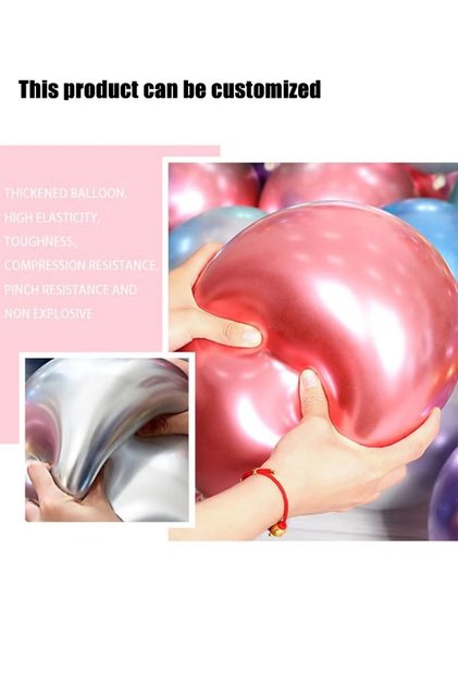 100Pcs Metallic Latex Balloons, Thickened High Elastic Assorted Chrome Balloons for Birthday Wedding Party Decorations