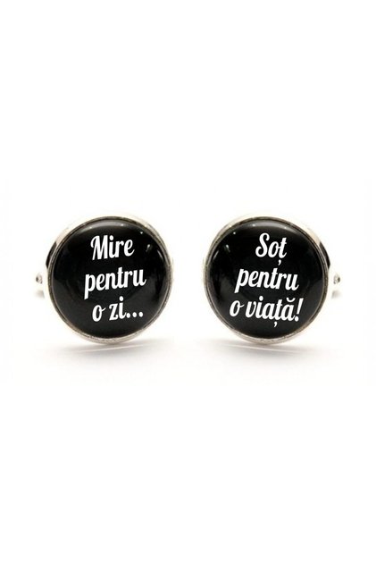 Butoni personalizați, Mire, Nuntă, Argint, 18×16 mm, BMN018