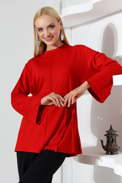 Women's Modal Belted Wide Sleeve Tunic