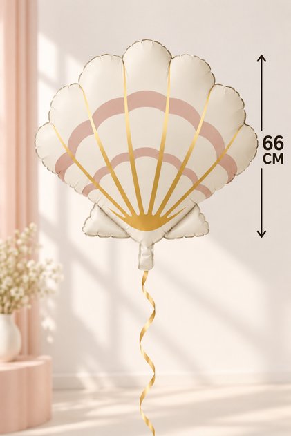 Cream Gold Sea Shell Foil Balloon 66 cm Oyster Mermaid Party Birthday Decoration