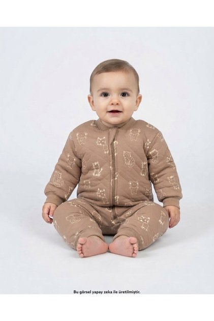 2.5 Tog Value Winter Sleeping Bag for Boys and Girls, 1-2-3-4-5-6 Years Old, Printed Beige
