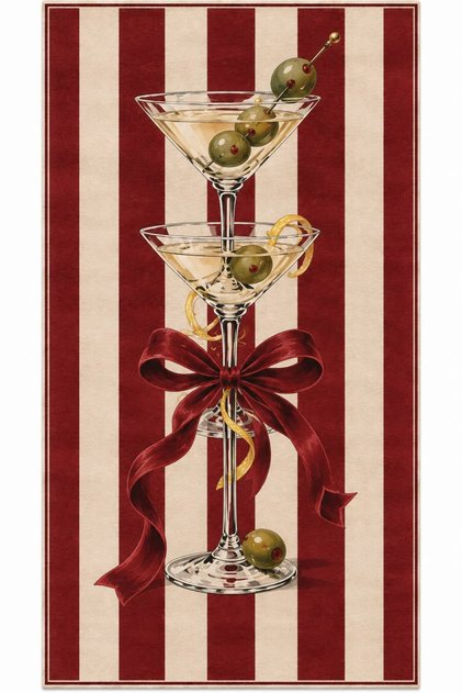 Eta Cocktail Pattern Woven Base Decorative Carpet Eta4268