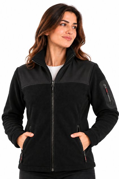 Softshell Polar Coat Unisex – High Collar Zippered Corporate Work Coat with Pockets, Custom Printing with Company Logo
