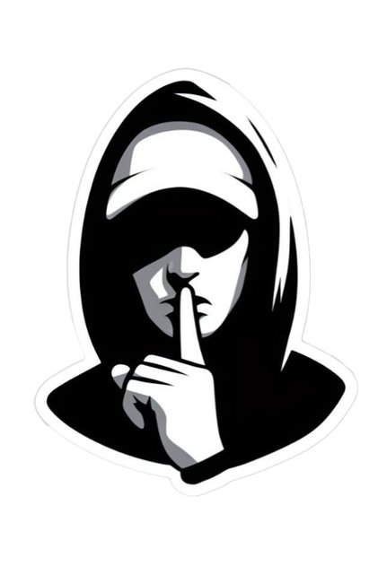 Silent Man Sticker Car, Motorcycle, Helmet, Laptop, Glass Sticker 13X10 cm