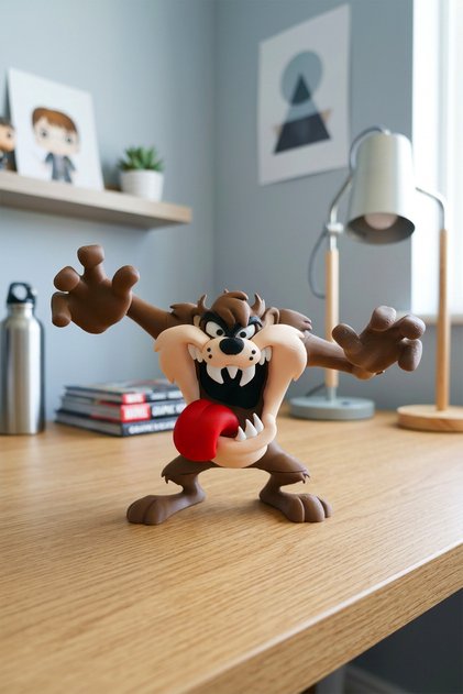 Looney Tunes Tazmanya Canavarı Dekoratif Figür - 3D Baskı Karakter Biblo