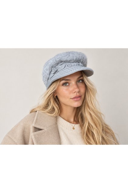 Women's Plush Soft Textured Cap - Angora with Fleece Inside