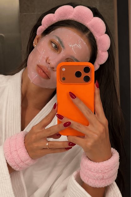 Açık Pembe Renk Spa Taç Ve Peluş Su Emici Havlu Bileklik Set