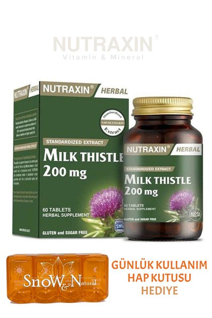 Herbal Milk Thistle (Deve Dikeni Tohumu Ekstresi) %80 Silimarin | 60 Tablet + Hap Kutusu Hediye