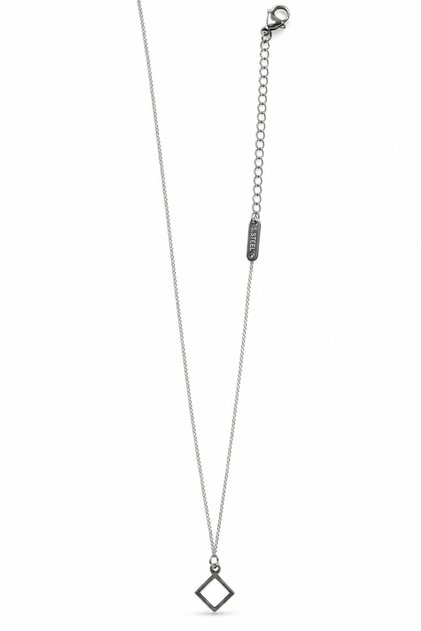 Stylish and Modern Steel Square End Thin Chain Necklace - Unisex Design