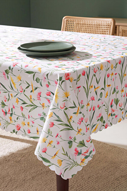 Botanical Dearth-Free & Easy-Clean Ruffled Tablecloth 145X200 cm