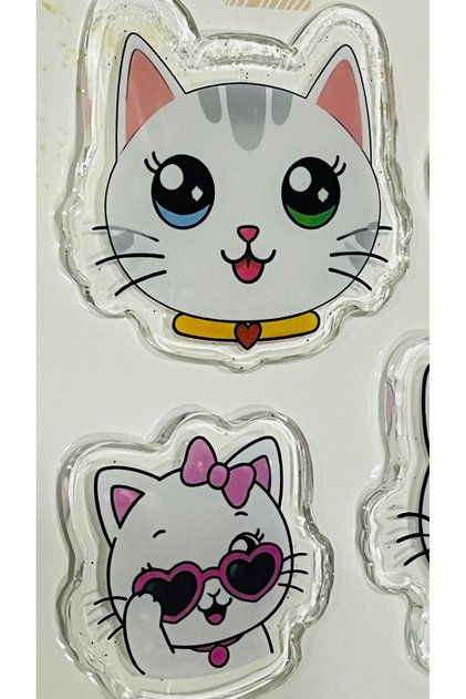 Three-Dimensional Gel Jelly-Like 3D Cute Kittens Self-Adhesive Sticker