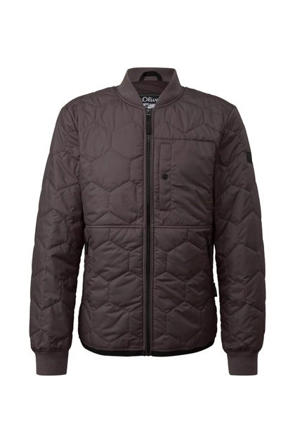 Geacă bomber, bărbați, stil workwear ușor, croială regulară, maro închis