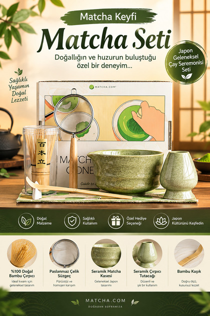 7 Parça Matcha Çay Yapma Seti Japon Tarzı Seramik Kase Whisk Tutucu Standı Bambu Kaşık Çırpıcı Seti