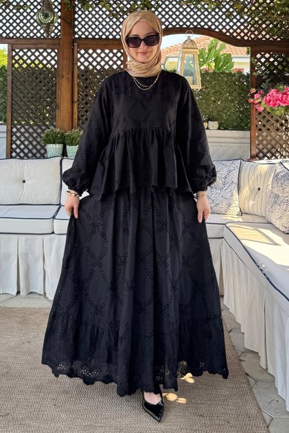Mercan Etekli Takım Siyah
