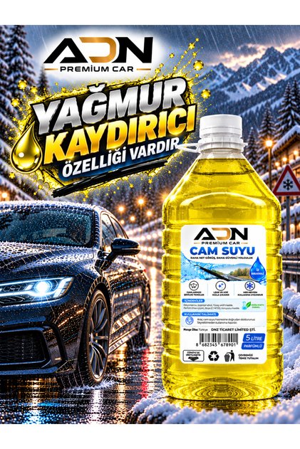 YAGMUR KAYDIRICI FORMÜLLÜ VE ANTİFRİZLİ 5 LİTRE CAM SUYU
