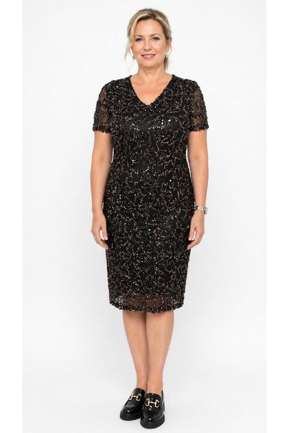 8263 EN BOY LIKRA PAYET KUMAS MIDI ELBISE