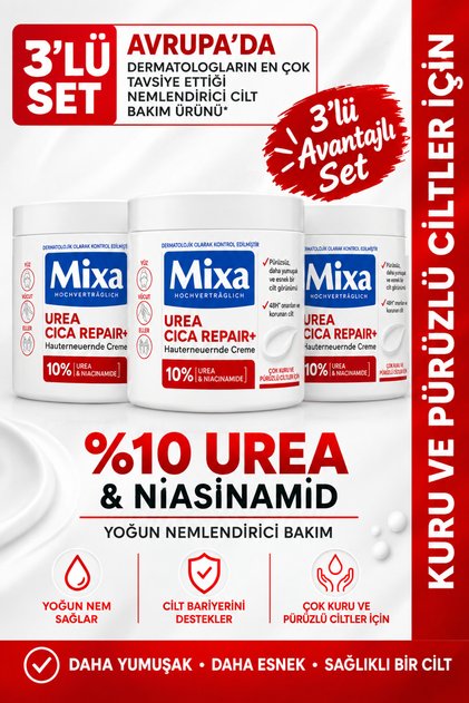 Urea Cica Repair+ %10 Urea & Niasinamid 400 ml 3’lü Avantajlı Set