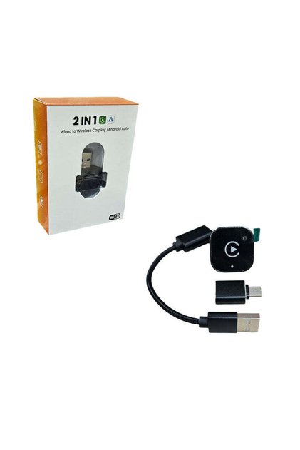 Αντάπτορας 2 σε 1 Ασύρματο CarPlay και Android Auto USB - 2 in 1 Wireless CarPlay and Android Auto