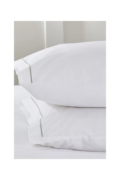 Cotton 2-Piece Classic Pillowcase with Cord Detail - Super King 50 × 90 cm