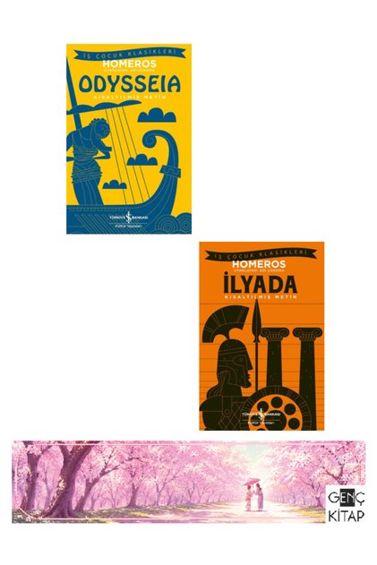Odysseia - İlyada 2 Kitap Set İş Çocuk Klasikleri Homeros - Genç Kitap Ayraç Hediyeli