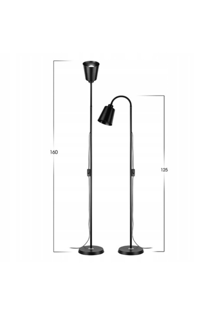 Lampadar negru E27 modern 160cm reglabil pentru citit