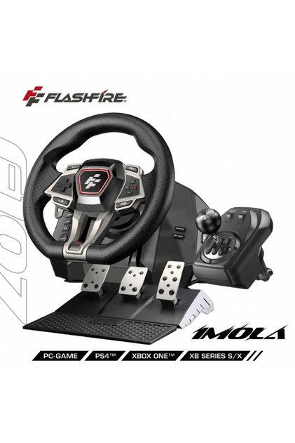 IMOLA F107 Force Feedback Yarış Direksiyon Seti (900°/270°, Hall Sensörlü 3 Pedallı, 6+1 H-Vites, PC / PS4 / Xbox Series X|S / Xbox One Uyumlu)