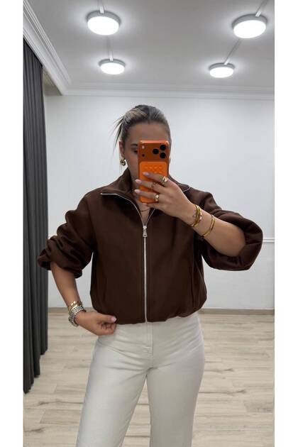 Astarlı Cepli Kaşe Bomber Ceket