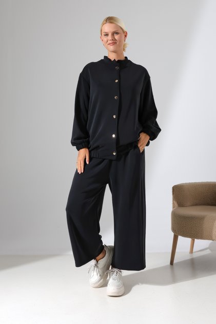Oversize Premium Cupra Modal Textured Buttoned Double Set