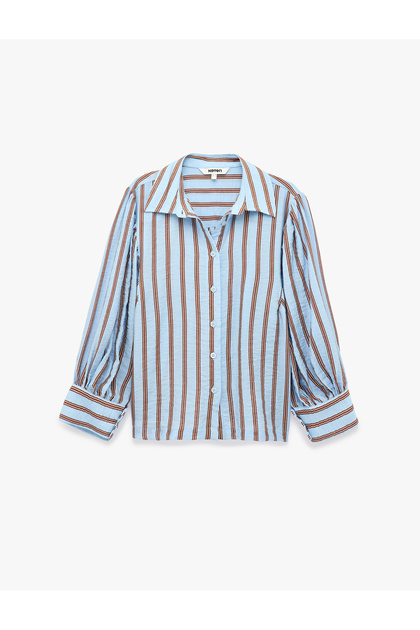 Regular Fit 3/4 Long Sleeve Striped Shirt