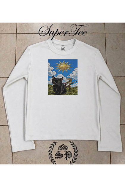 Long Sleeve Printed T-Shirt Vintage Y2K Harajuka Trend Topik