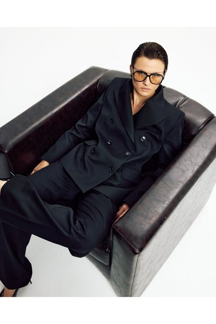 ROAN DOUBLE BREASTED BLAZER JACKET BLACK