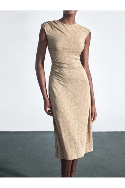 Rochie midi , bej