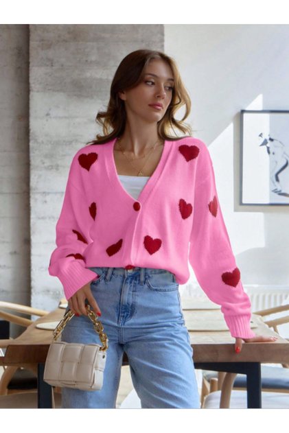 Women's Heart-Detailed Cardigan