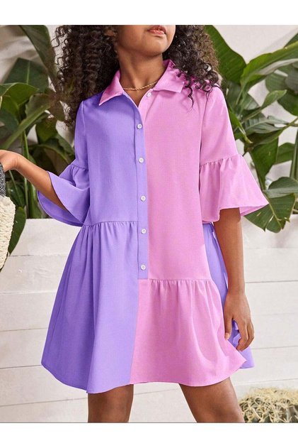 Rochie tip cămașă , mix culori