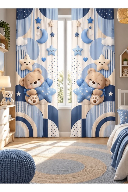 High Quality Printed Background Curtain, Patterned Background Curtain, Decorative Single Wing Curtain, Digital Printed Curtain