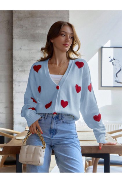 Women's Heart-Detailed Cardigan